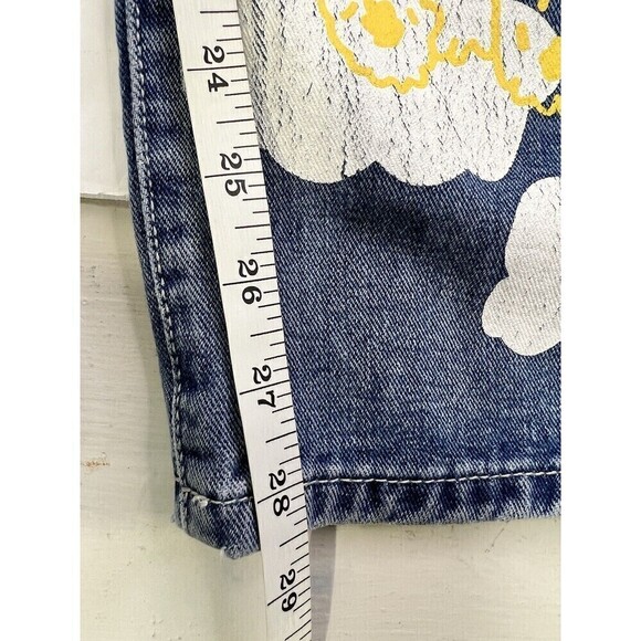 Shein High Waist Letter and Cartoon Graphic Jeans Size: XS Color: Blue - Picture 7 of 12